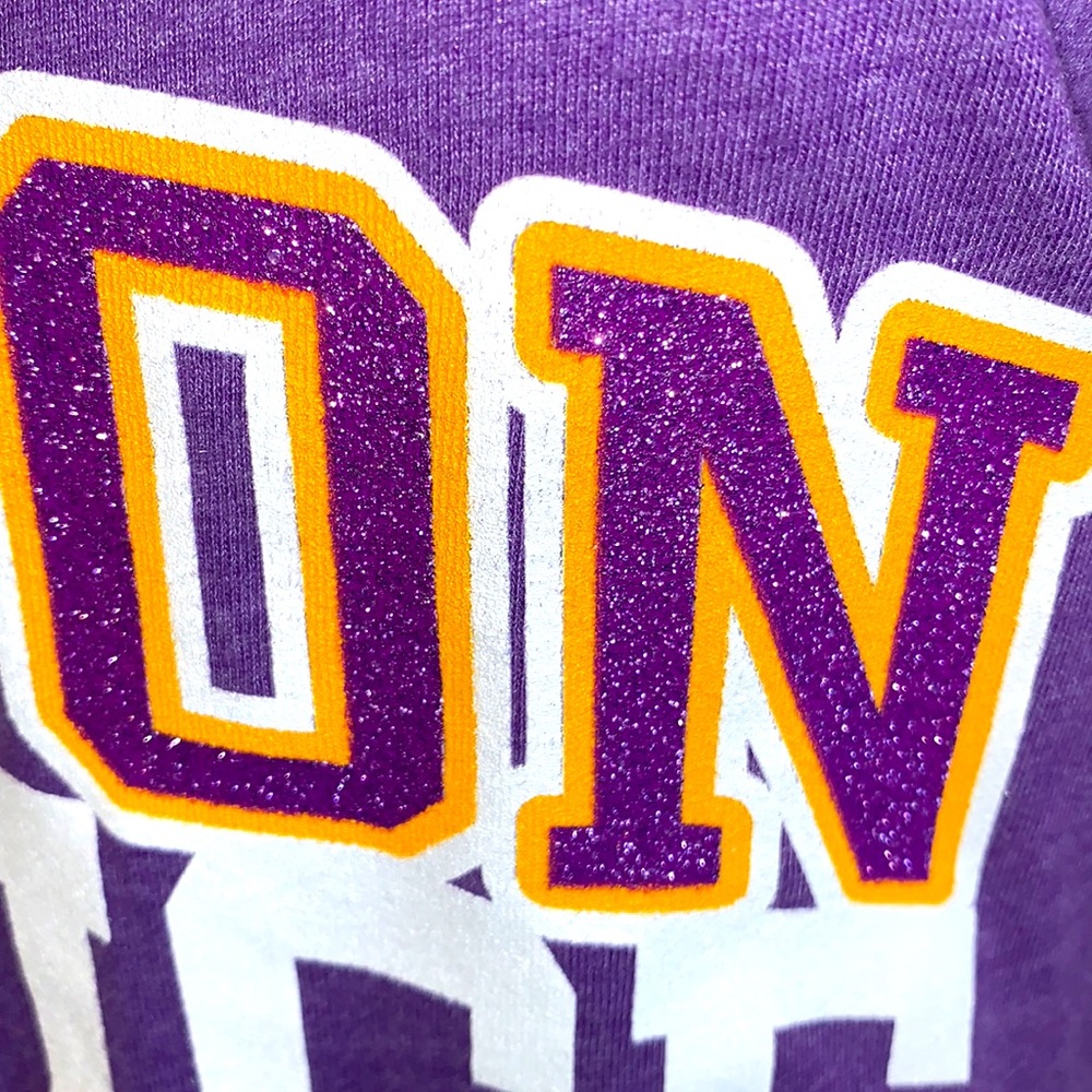 🔥NWT💜BATON ROUGE LSU Purple/Gold/White Tee with Shimmer💛Small - Picture 2 of 8